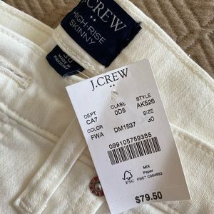 J Crew off white skinny jeans